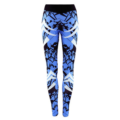 GYMCHEAP™  DARK BLUE PRINTED TIGHT GYM LEGGINGS